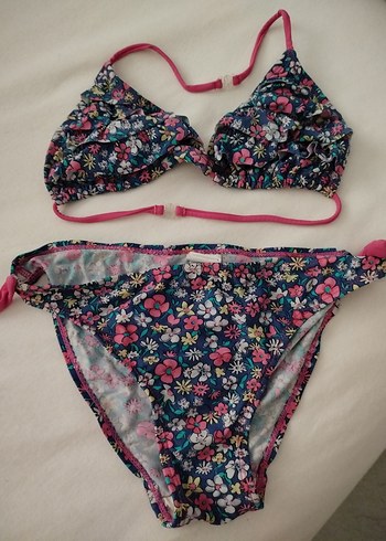 Çiçek Desenli Renkli Kız Bikini