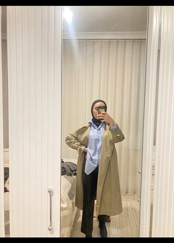 xs Beden Bej Midi Keten Trençkot