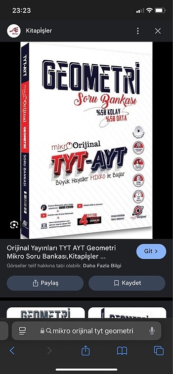 Mikro orjinal TYT AYT geometri soru bankası