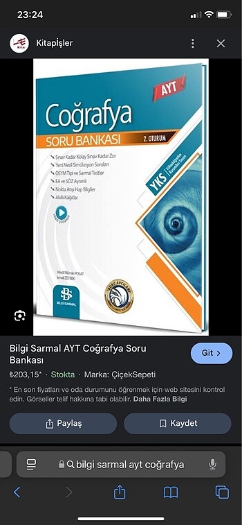 Bilgi sarmal AYT Coğrafya Soru Bankası
