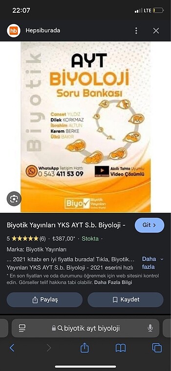 Ayt biyotik soru bankası biyoloji