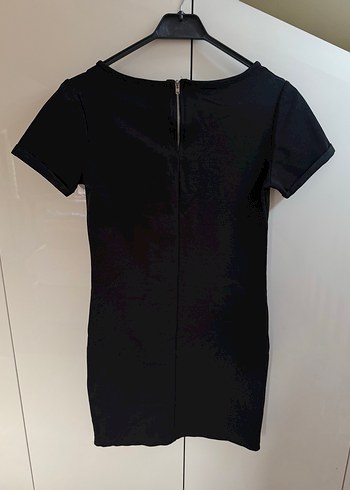 Siyah Kısa Kollu Tişört Elbise - Görsel 2
