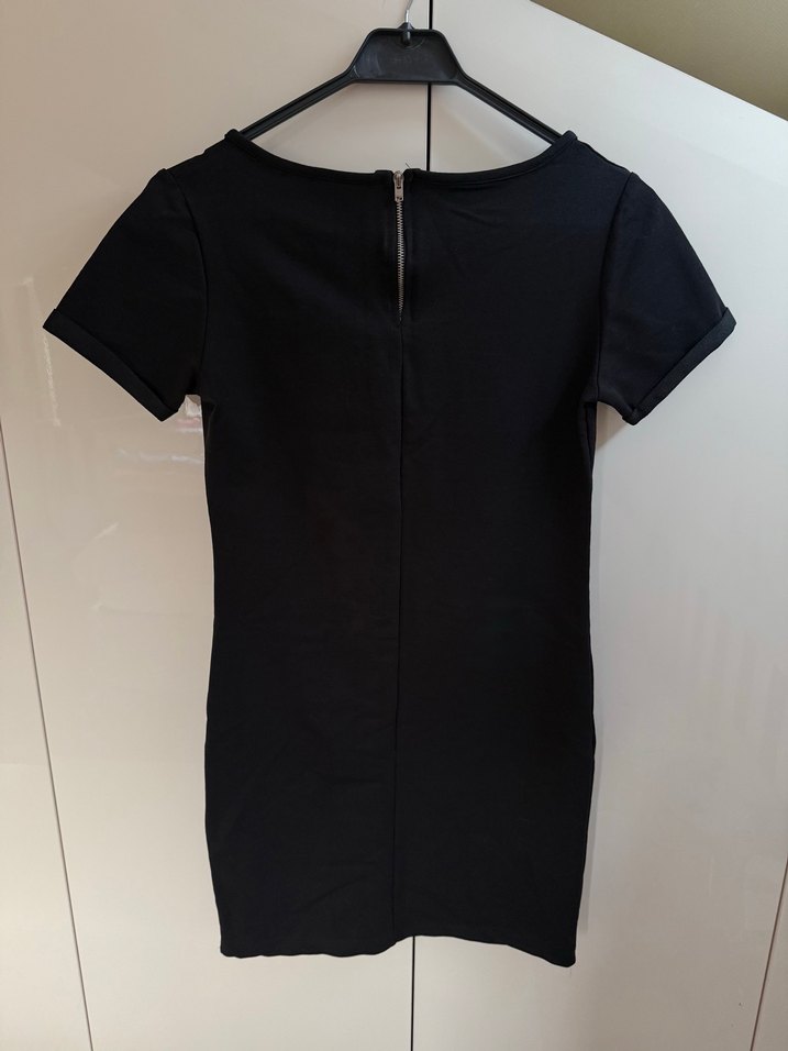 Siyah Kısa Kollu Tişört Elbise - Görsel 2