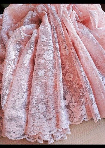 English Home Pembe Nakışlı Bohem Tül Perde