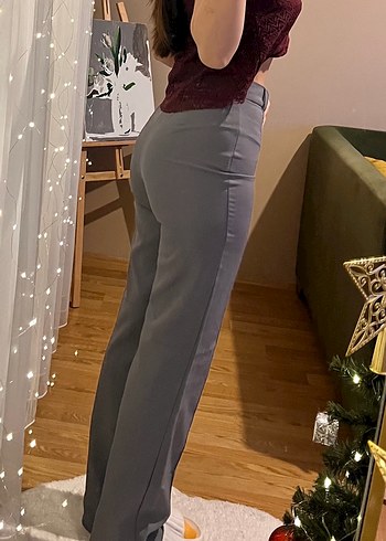 Gri kumaş pantolon - Görsel 4