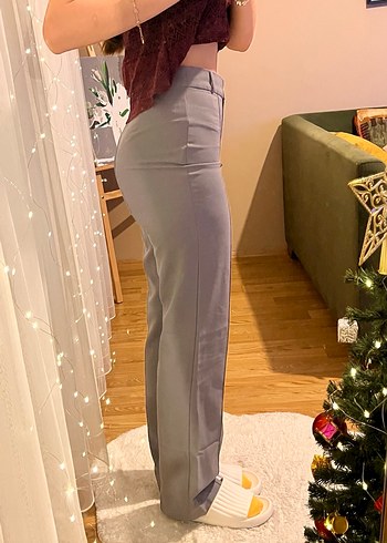 Gri kumaş pantolon - Görsel 3