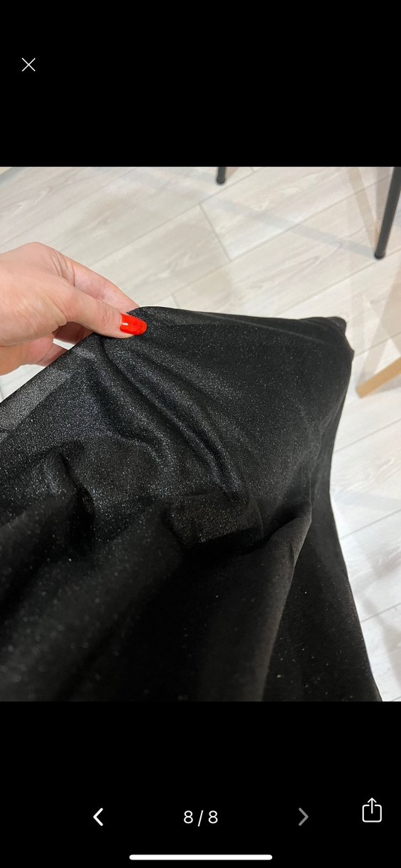 Siyah simli Straplez Midi Elbise - Görsel 5