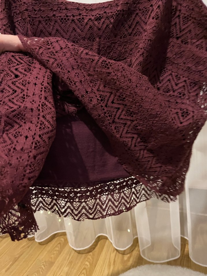 Bordo Straplez Transparan Bohem Triko Atlet - Görsel 5