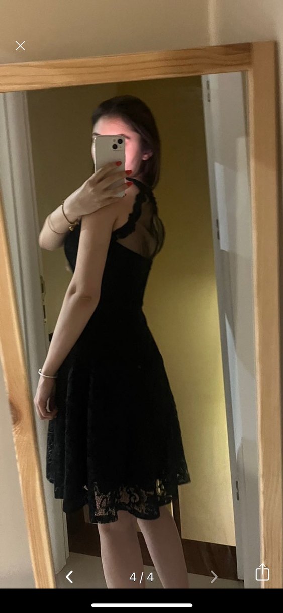 Dantel Detaylı Siyah Straplez Midi Elbise - Görsel 3