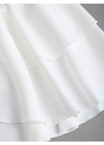 Diğer Beyaz Fırfırlı Mini Elbise