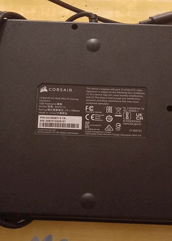 Diğer Corsair Siyah Kablolu Klavye