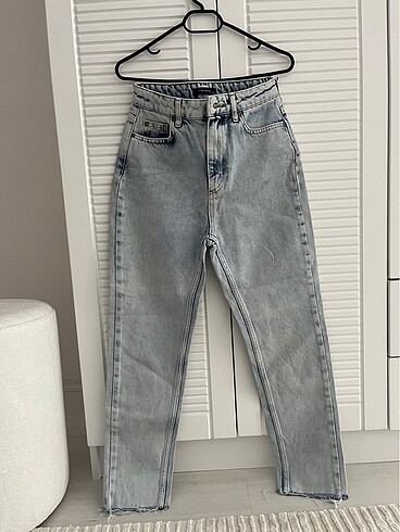 Açık mavi mom Jean