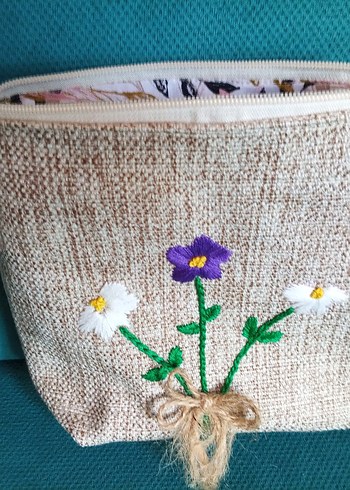 Nakışlı Bohem Çiçekli El Yapımı Çanta - Görsel 2