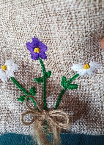 Nakışlı Bohem Çiçekli El Yapımı Çanta - Görsel 3