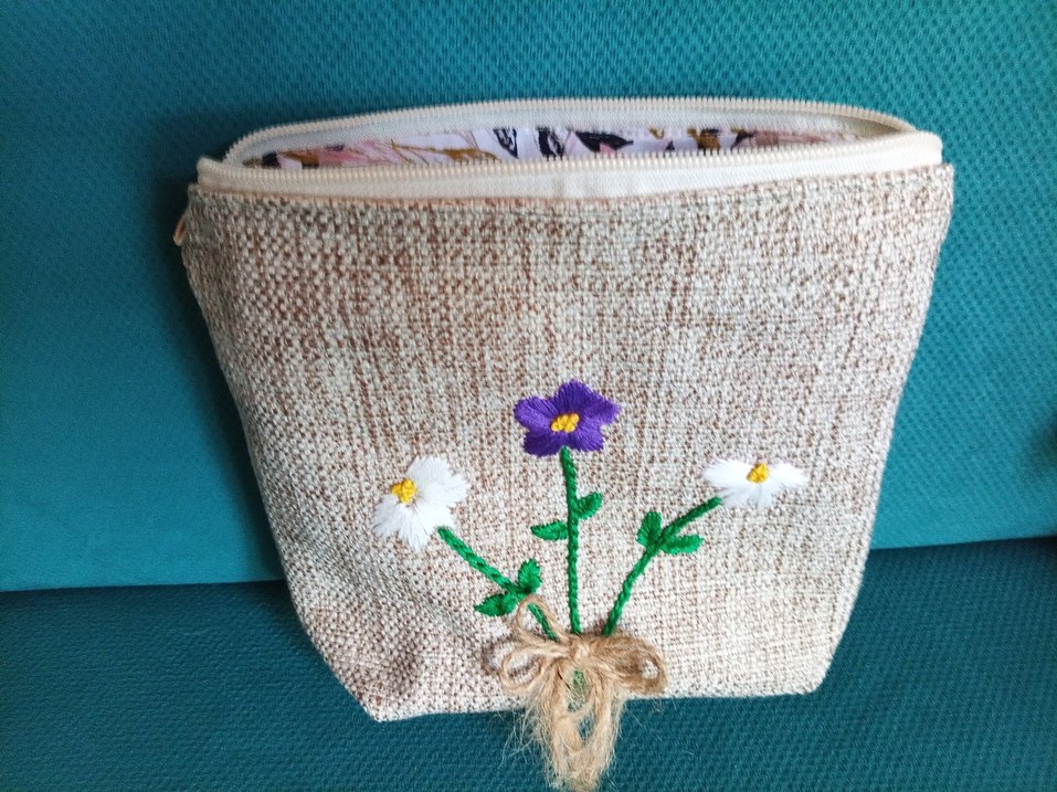 Nakışlı Bohem Çiçekli El Yapımı Çanta - Görsel 2