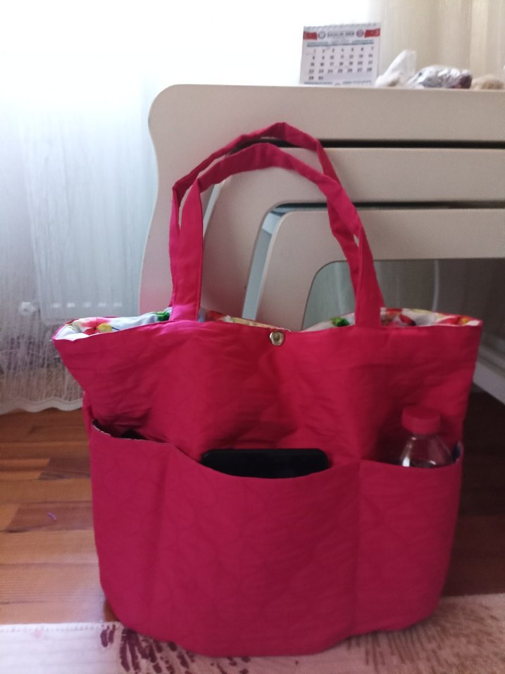 #anne bebek çantası #plaj çanta #kapitone çanta# - Görsel 4