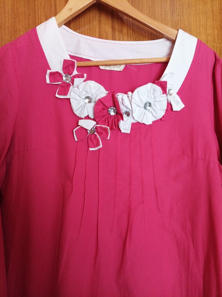 #hamile#Pembe# Nakışlı Uzun Kollu Tunik# - Görsel 2