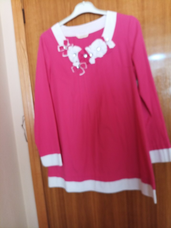 #hamile#Pembe# Nakışlı Uzun Kollu Tunik# - Görsel 3