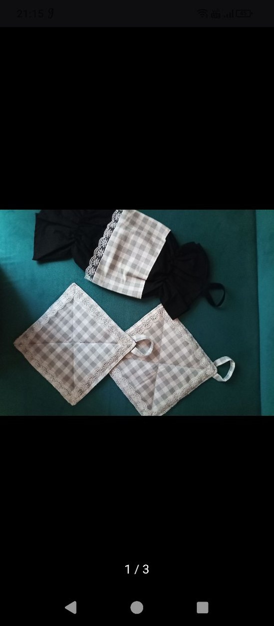 Siyah Önlük ve Gri Ekose #Mutfak Seti# - Görsel 5