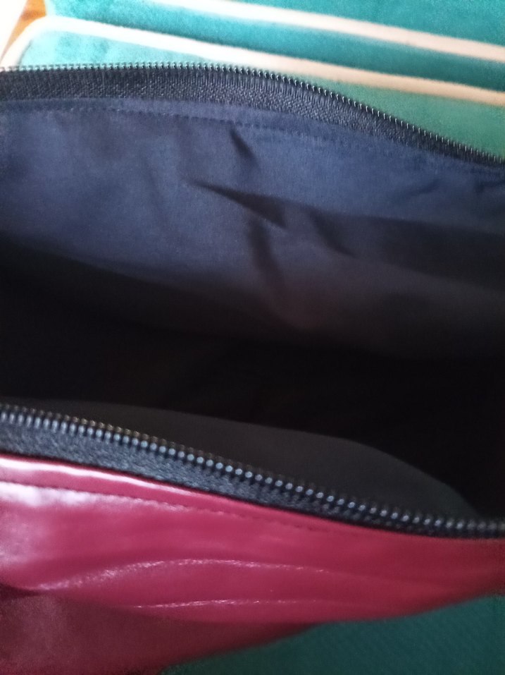 Bordo Fermuarlı Kadın portföy Çantası - Görsel 4