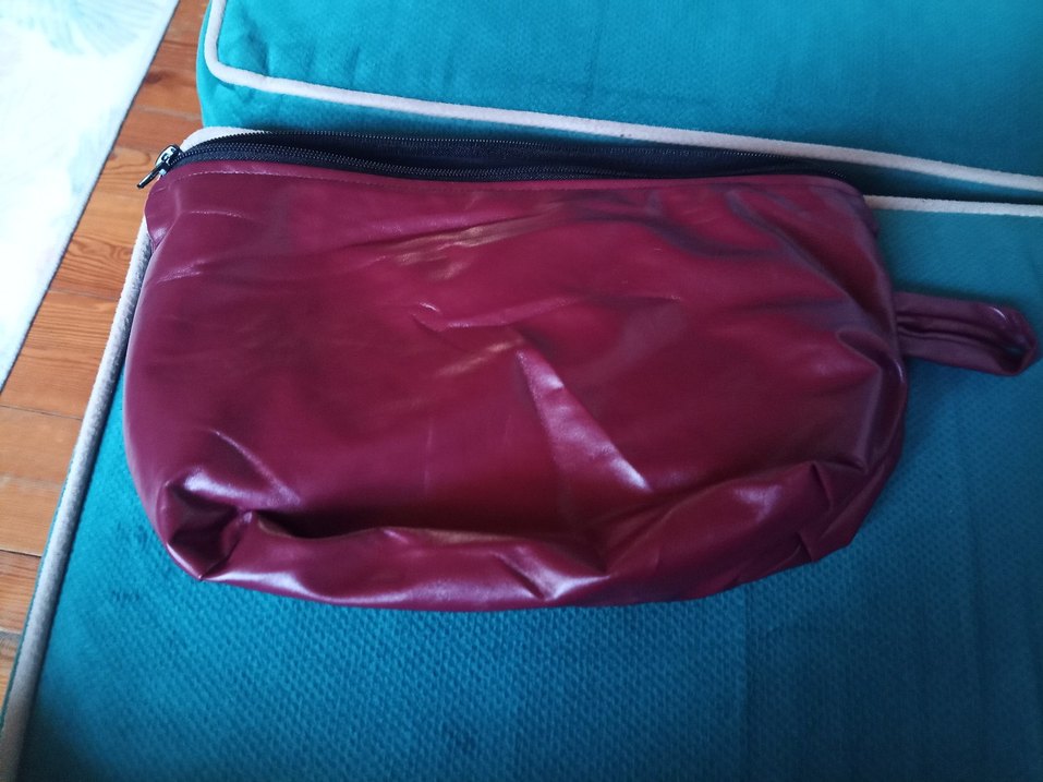 Bordo Fermuarlı Kadın portföy Çantası - Görsel 3