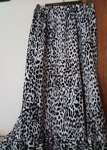 #Zebra Desenli# Uzun Bohem Etek#