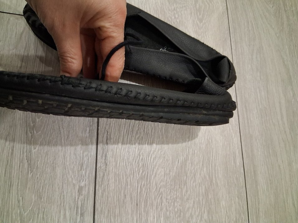 kadın Siyah bağcıklı babet - Görsel 2