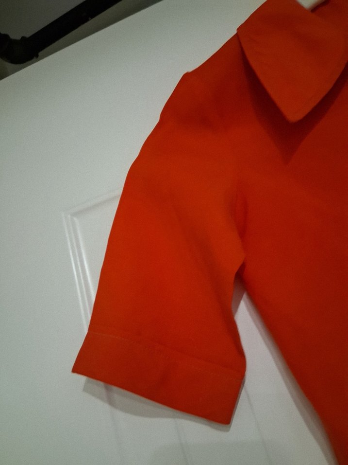 Düğmeli Kırmızı Kısa Kollu kız çocuk Gömlek - Görsel 3