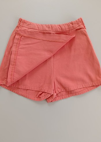 Kot Şort Etek Yandan Fermuarlı - Görsel 2