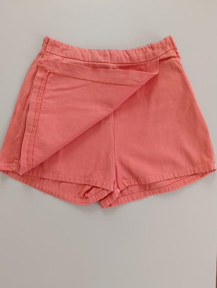 Kot Şort Etek Yandan Fermuarlı - Görsel 2