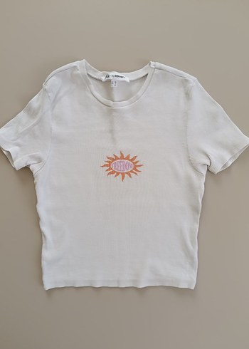 Baskılı Beyaz Kısa Kollu Pamuklu Tişört - Görsel 4