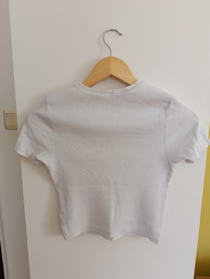 Baskılı Beyaz Kısa Kollu Pamuklu Tişört - Görsel 3