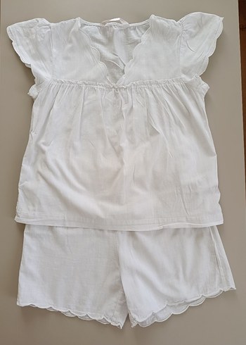 Pamuklu Keten Şortlu Kadın Pijama Takımı - Görsel 11