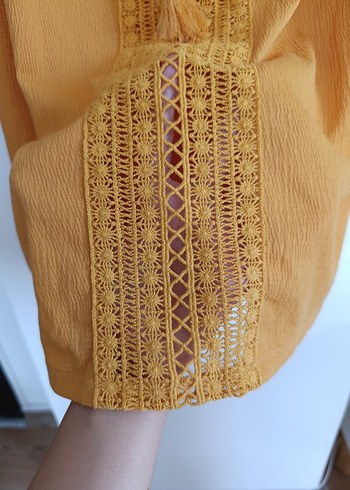 Püsküllü Nakışlı Bohem Kadın Bluz - Görsel 5