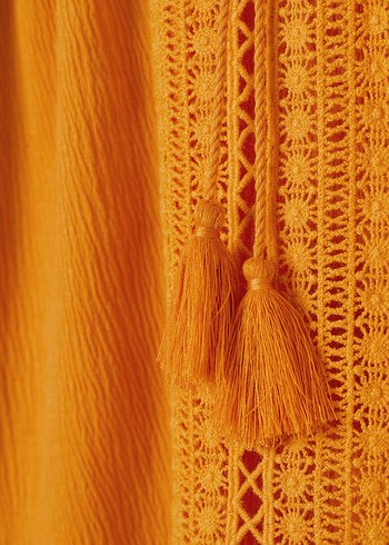 Püsküllü Nakışlı Bohem Kadın Bluz - Görsel 2