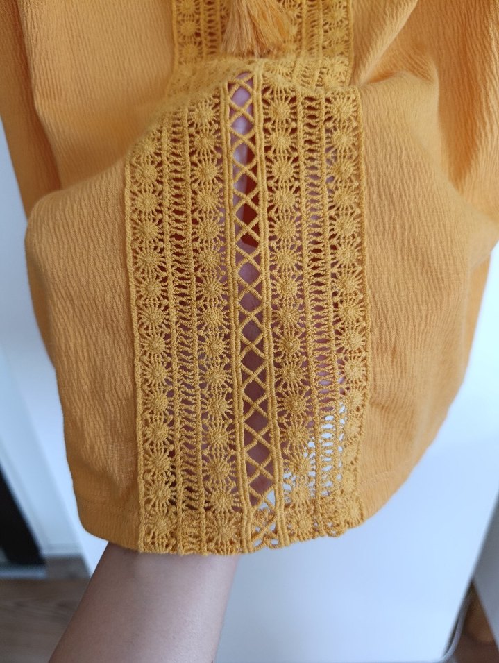 Püsküllü Nakışlı Bohem Kadın Bluz - Görsel 5