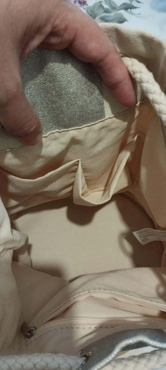 Beyaz Baskılı Gri Kadın Omuz Çantası - Görsel 4