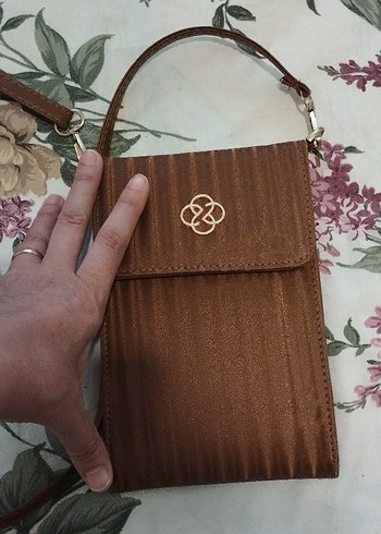 Diger Kahverengi Deri Nakışlı Kadın Çapraz Çanta - Görsel 7