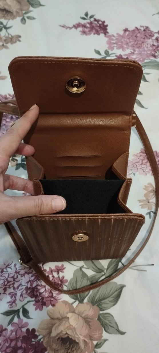 Diger Kahverengi Deri Nakışlı Kadın Çapraz Çanta - Görsel 4