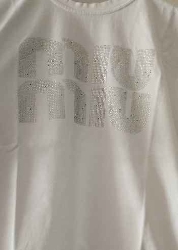 Beyaz Baskılı Pamuklu Kadın Tişört - Görsel 2