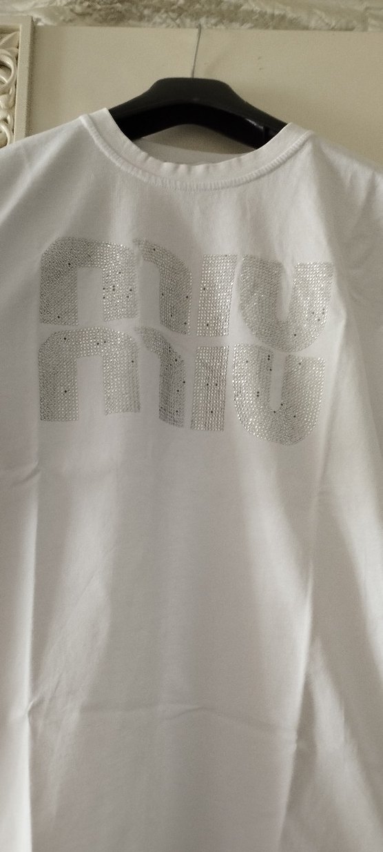 Beyaz Baskılı Pamuklu Kadın Tişört - Görsel 2