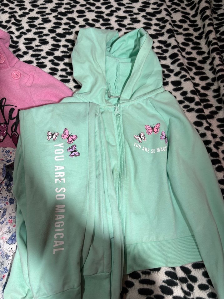 Kız Çocuk Pastel Renkli Fermuarlı Sweatshirt ve Pantolon - Görsel 2