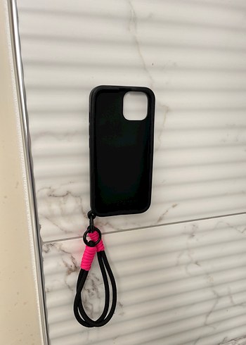 Elastik Kordonlu Koyu Pembe Telefon Kılıfı