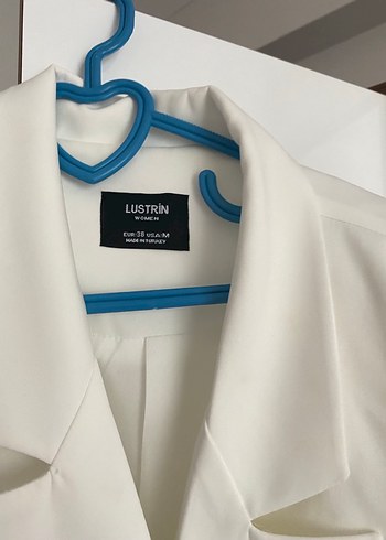 Kadın Beyaz Düğmeli Uzun Kol Blazer Ceket - Görsel 2