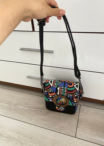 Etnik Desenli Renkli Bohem Kadın Çanta - Görsel 2