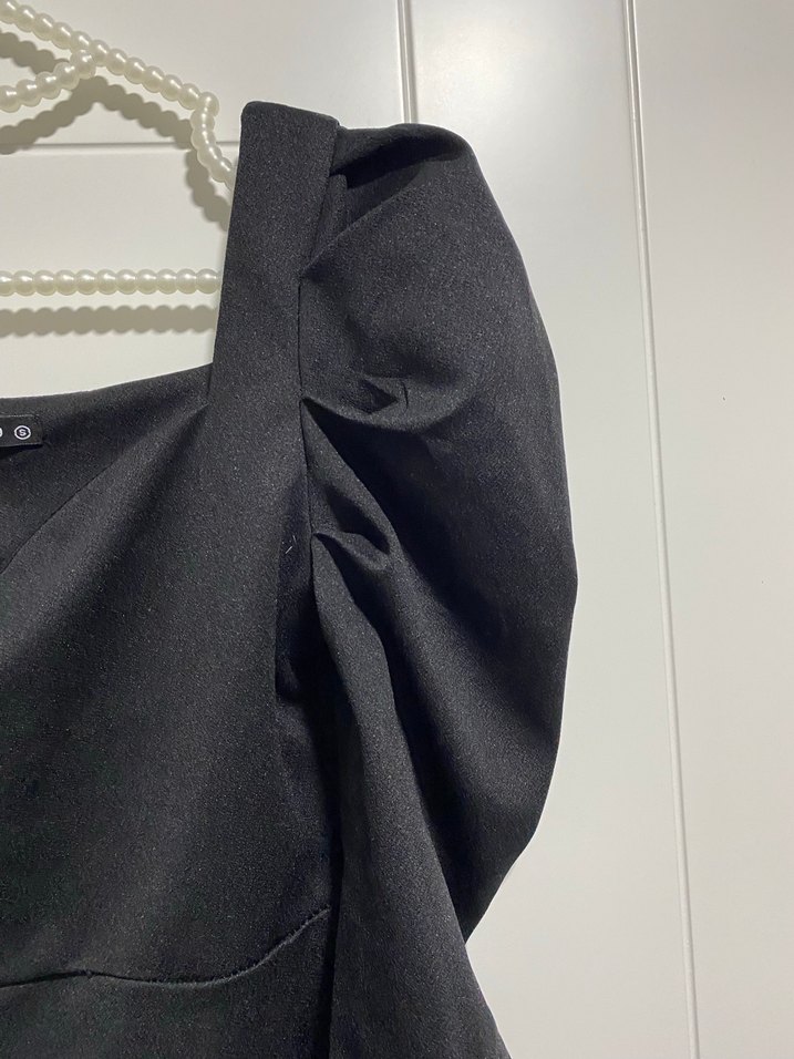 Uzun Kollu Drapeli Siyah Gece Elbisesi - Görsel 2