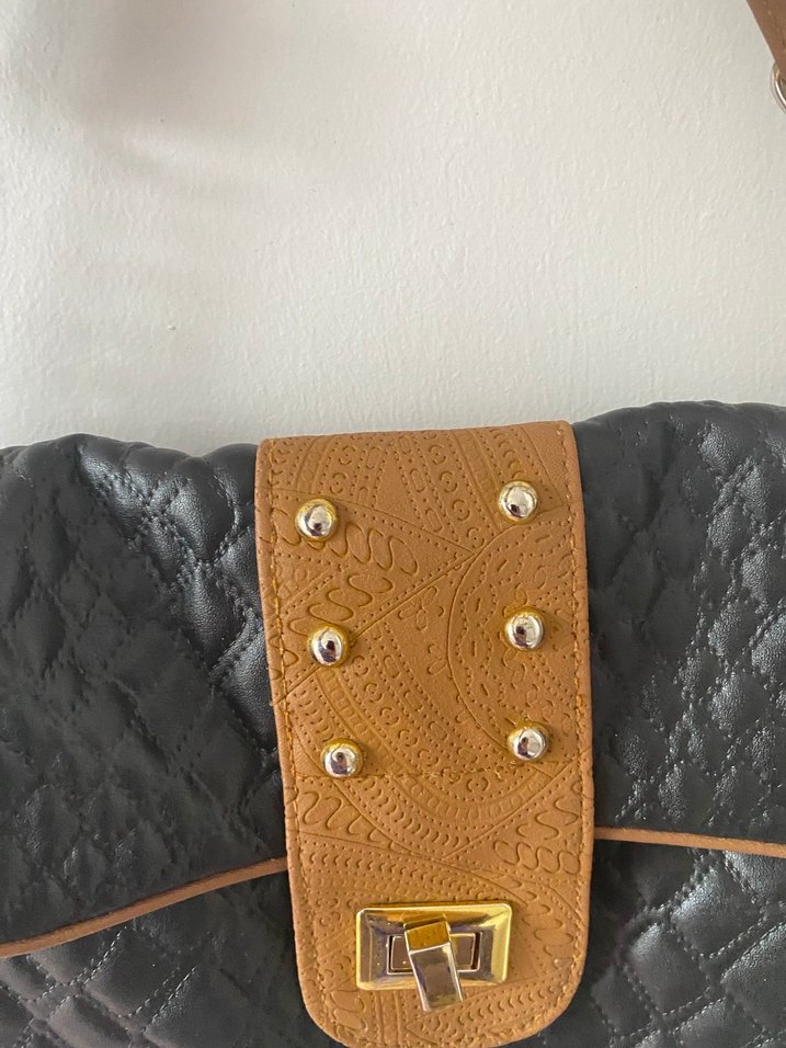 Kahverengi Deri Tokalı Kadın Çanta - Görsel 2