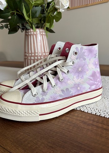 Mor Bağcıklı Yüksek Spor Ayakkabı - Görsel 5