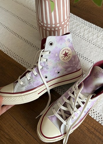 Mor Bağcıklı Yüksek Spor Ayakkabı - Görsel 2