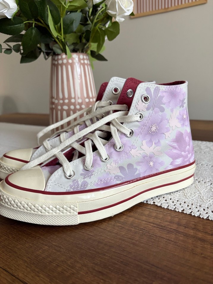 Mor Bağcıklı Yüksek Spor Ayakkabı - Görsel 5